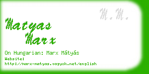 matyas marx business card