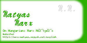 matyas marx business card